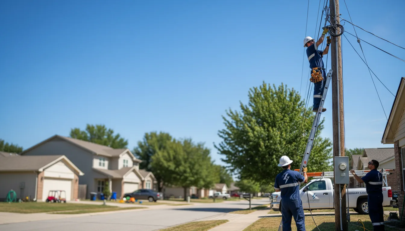 Residential electrician providing installation services in Commerce, TX